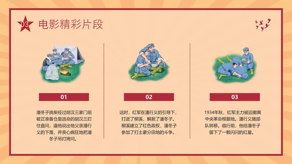 红色复古红色电影闪闪的红星PPT模板宣传PPT动态PPT