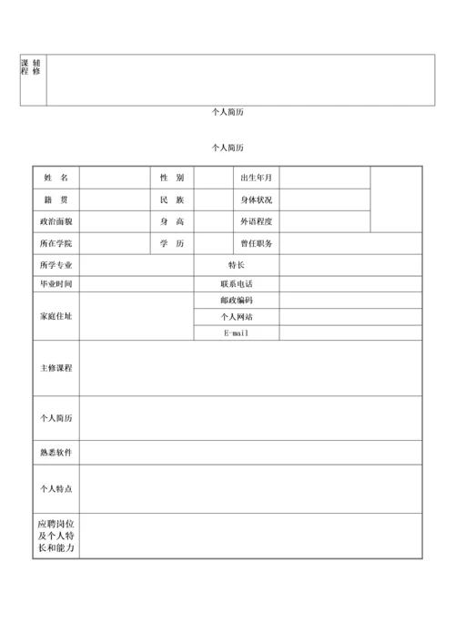个人简历表格.docx