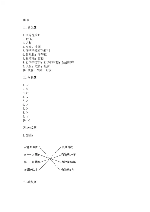 2022年六年级上册道德与法治期中测试卷及参考答案【突破训练】