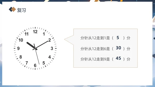 蓝色插画风卡通儿童教儿童如何认识时间课件PPT
