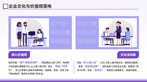 紫色插画风新人入职培训PPT模板