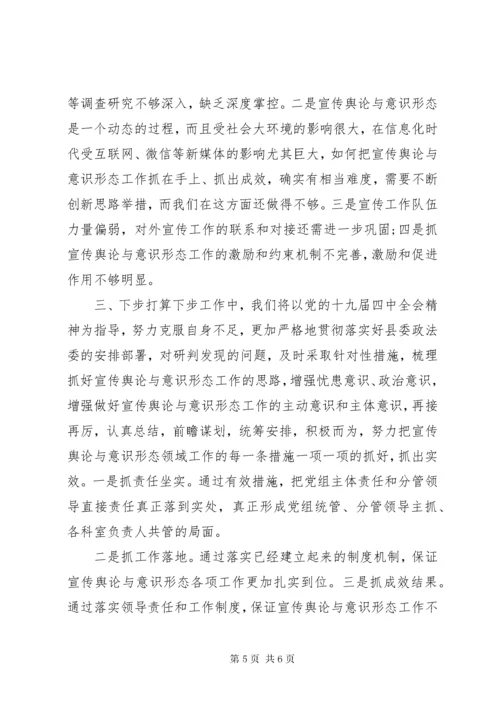 政法宣传舆论与意识形态工作责任制工作总结.docx