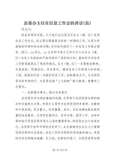 县委办主任在信息工作会的讲话(县).docx