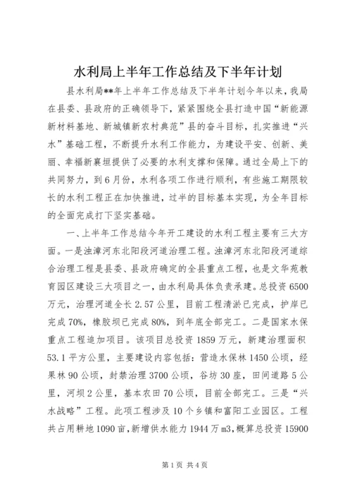 水利局上半年工作总结及下半年计划.docx