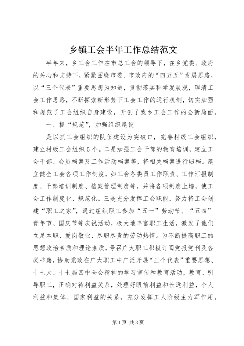 乡镇工会半年工作总结范文.docx