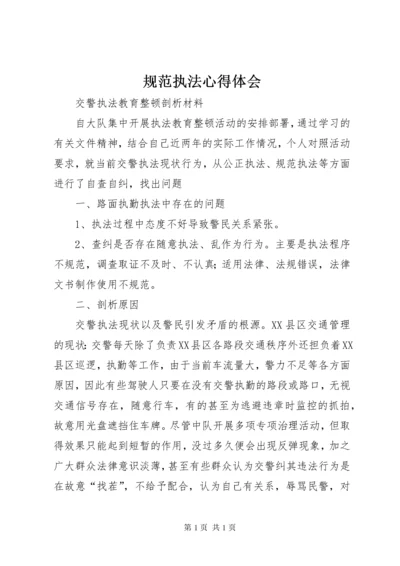 规范执法心得体会 (11).docx