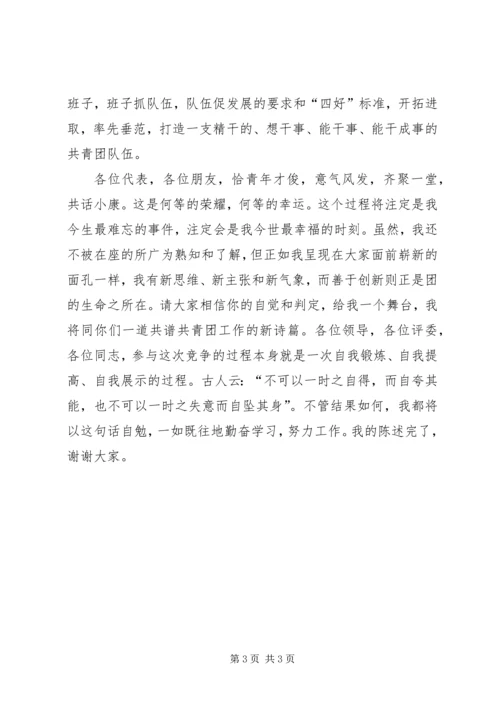 县团委书记竞职演说(2).docx