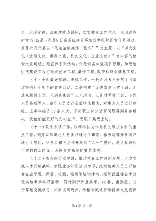 粮食局上半年工作总结及下半年工作计划.docx