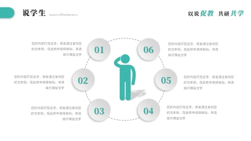 绿色简约微粒体教师说课教学课件公开课教育培训ppt模板