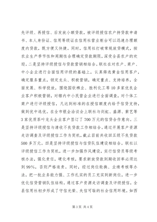 信用联社评级授信工作经验交流材料.docx