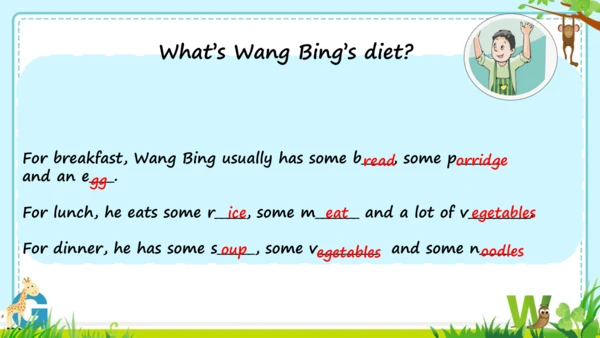 Unit3 A healthy diet.Cartoontime & Check out time 
