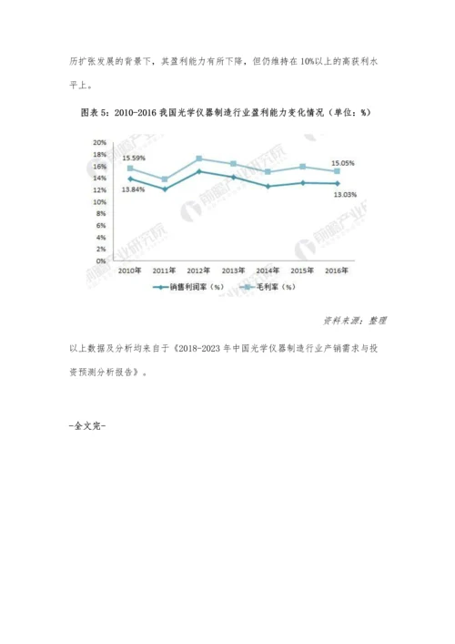 光学仪器制造行业现状分析-下游需求拉动行业发展.docx