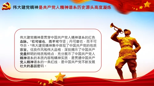 建党100周年伟大的建党精神七一讲话PPT