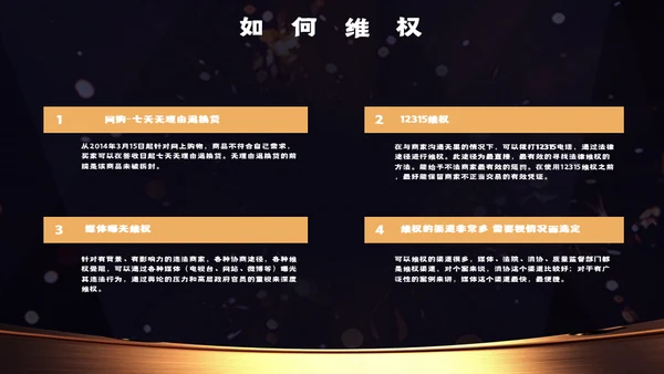 315消费者权益日打假知识科普晚会通用PPT模板