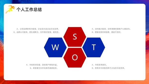 蓝色红色科技风销售年终工作总结PPT模板销售年终总结