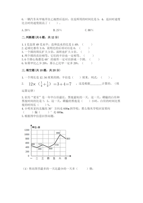 2022六年级上册数学《期末测试卷》精品【b卷】.docx