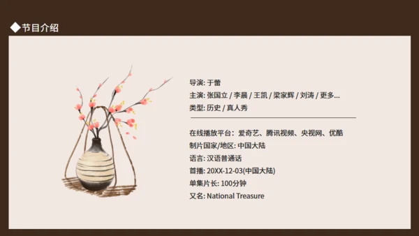 文博探索节目国家宝藏动态通用PPT模板
