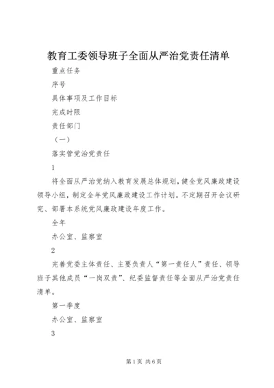 教育工委领导班子全面从严治党责任清单.docx