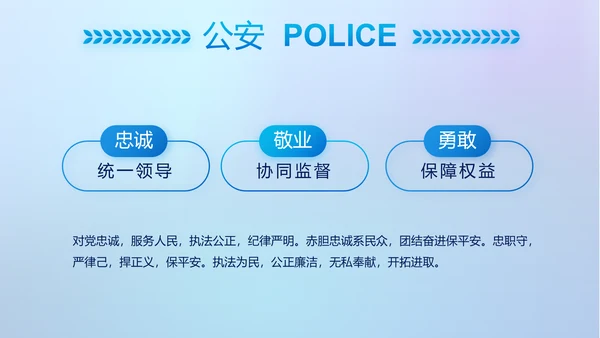 蓝色大气公安警察网络安全动态PPT模板