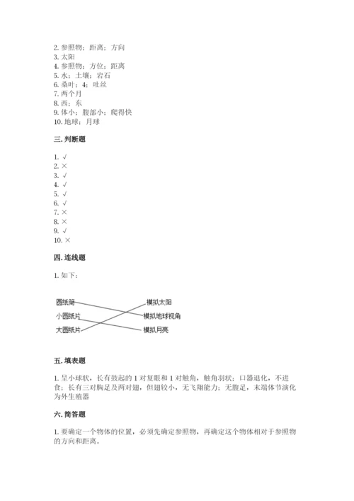 教科版小学科学三年级下册期末测试卷及参考答案（研优卷）.docx