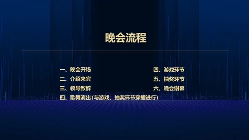 蓝色简约风商务年终客户答谢会表演流程庆典PPT模板