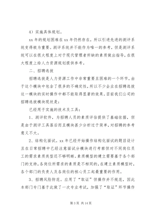 人力资源月工作总结与计划.docx