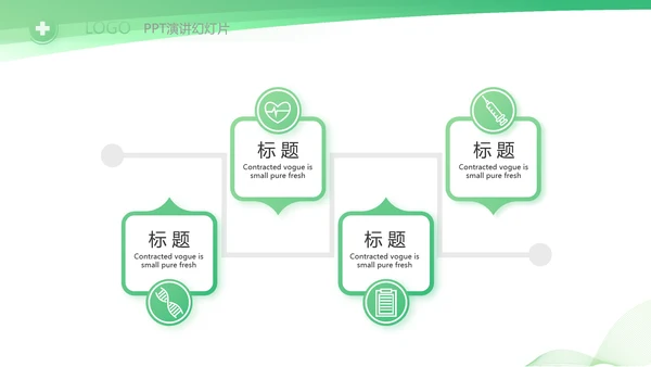 绿色清新医疗年终工作总结PPT