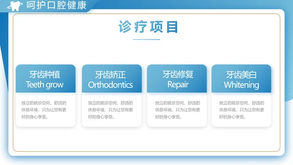 蓝色大气口腔牙科工作总结汇报PPT