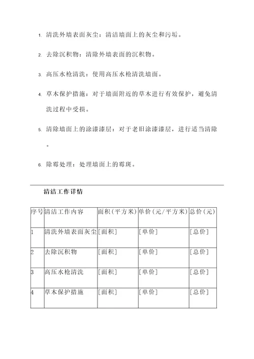 深圳市外墙清洁报价单