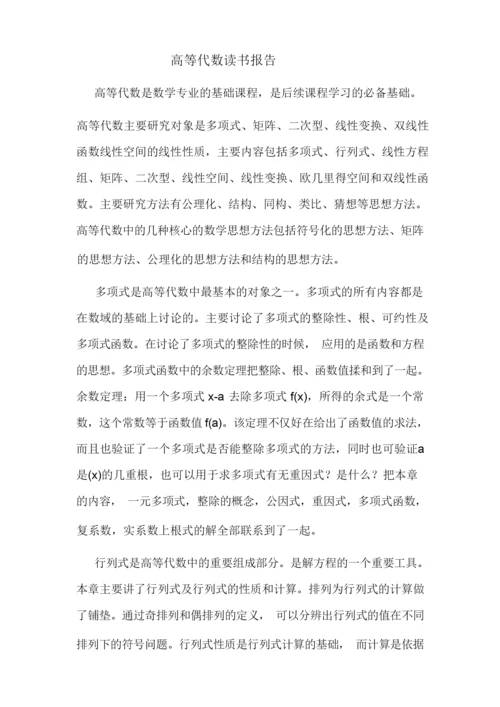 高等代数读书报告.docx
