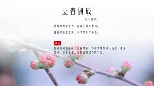 立春简约风二十四节气实践教学课件通用PPT模板