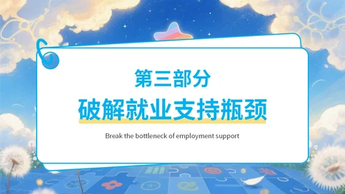 蓝色绘画风自闭症就业与社会支持PPT模板
