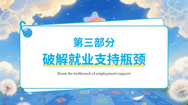 蓝色绘画风自闭症就业与社会支持PPT模板
