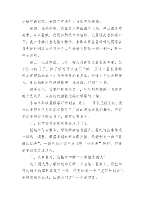 小学五年级暑假学习计划表.docx