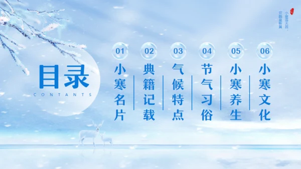 小寒冬季大雪白茫茫雪景通用PPT模板