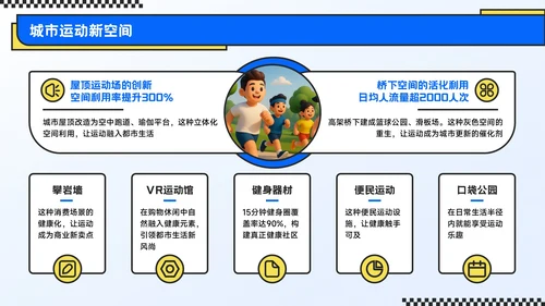 蓝色潮流风奔赴盛夏用运动点燃健康季主题PPT模板