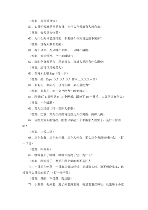 趣味幽默猜谜语及答案.docx