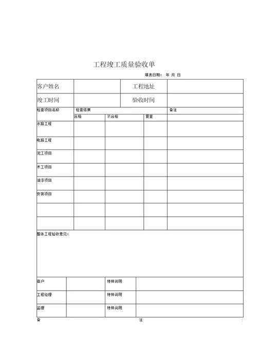 电路隐蔽工程施工验收记录单