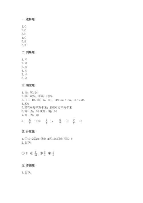 小学数学六年级上册期末测试卷加答案下载.docx