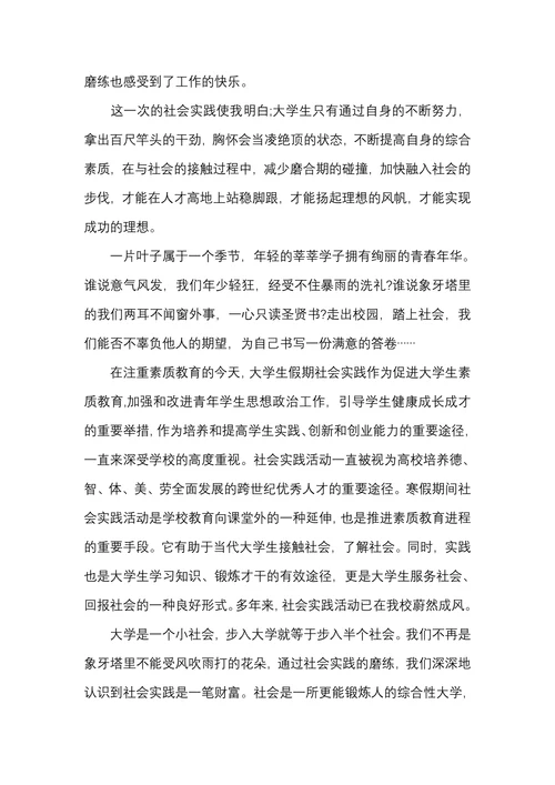 个人社会实践报告总结