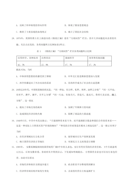 2020年普通高等学校招生全国统一考试历史试卷(全国Ⅰ卷)(含答案)035009.docx