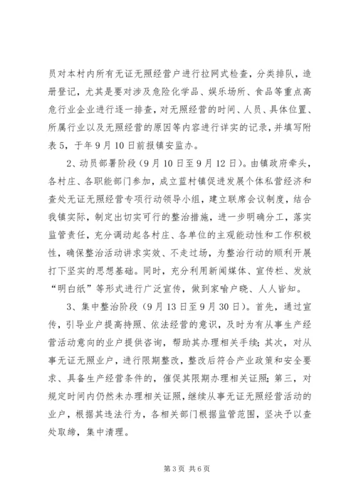 镇政办无证无照经营整治方案.docx