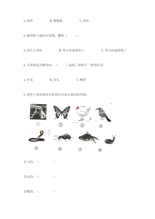 教科版一年级下册科学期末测试卷及参考答案（轻巧夺冠）.docx
