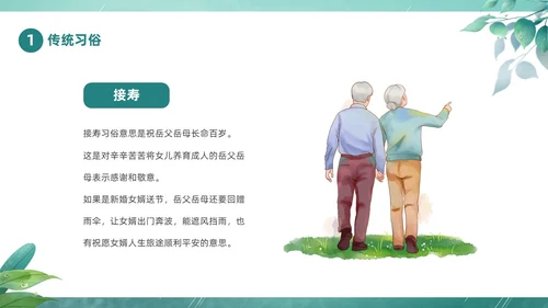 绿色春天中国二十四节气之雨水节气介绍PPT