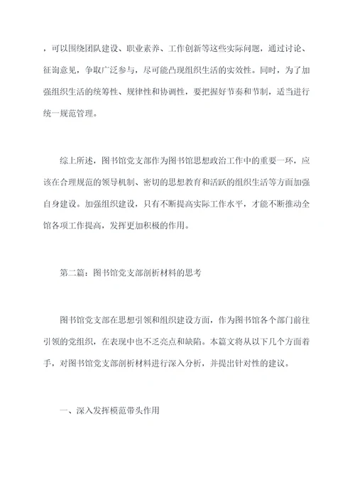 图书馆党支部剖析材料