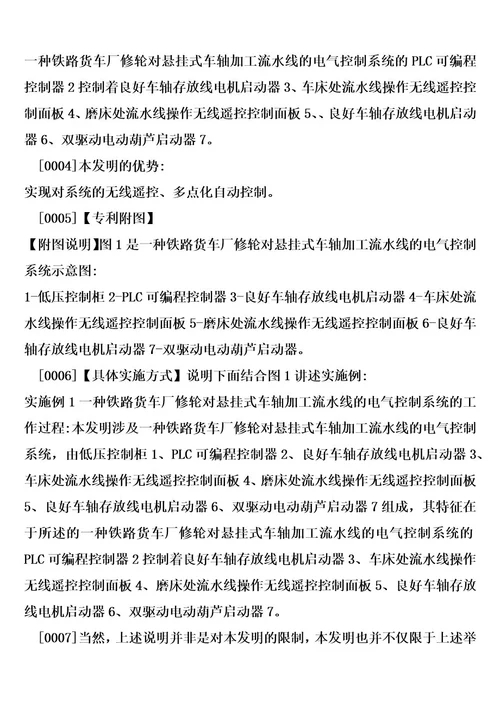 一种铁路货车厂修轮对悬挂式车轴加工流水线的电气控制系统的制作方法