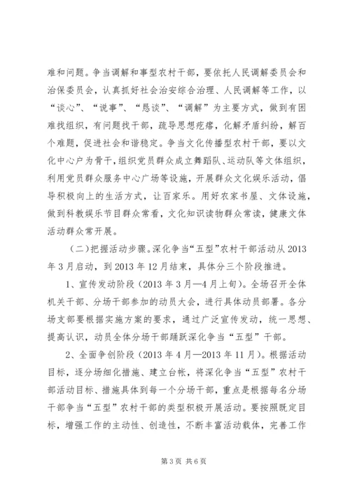五型农村干部争当工作方案.docx