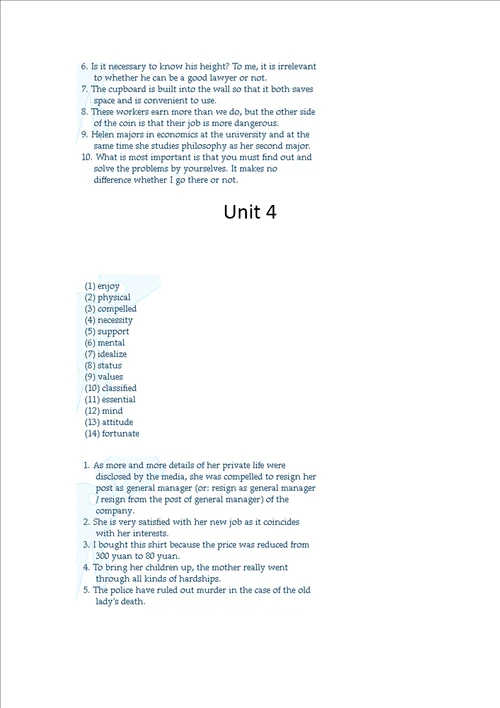 新世纪大学英语综合教程4课后答案