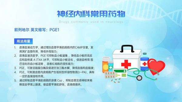 蓝色简约展板风神经内科常用药解析培训PPT课件