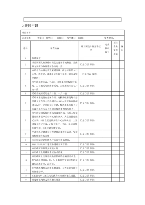 暖通空调给排水强弱电方案设计审核要点录表.docx